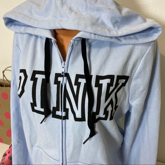 PINK VS LOGO HOODED FULL ZIP SWEATSHIRT - Picture 2 of 5